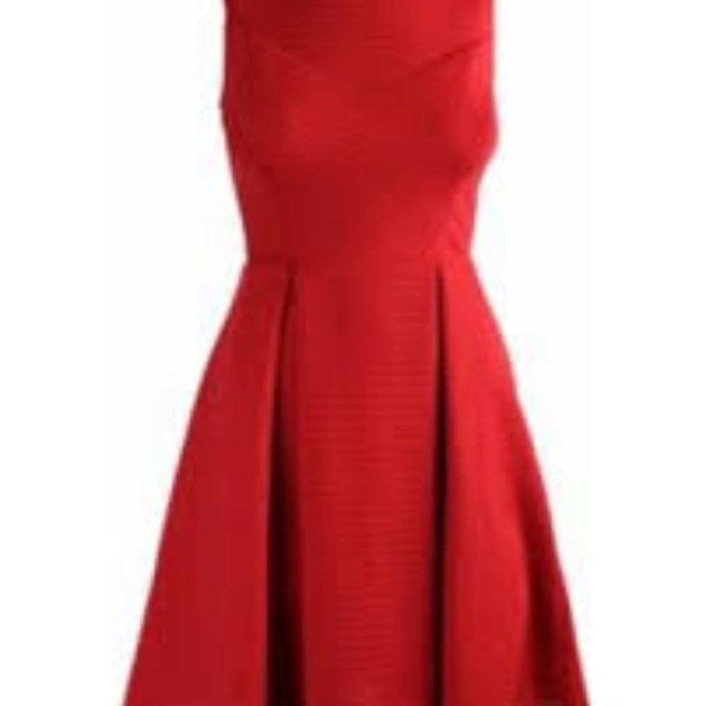 INC Red Fit and Flare Dress